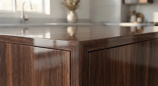 Poly Gloss Wood Grains kitchen shutters, illustrative image