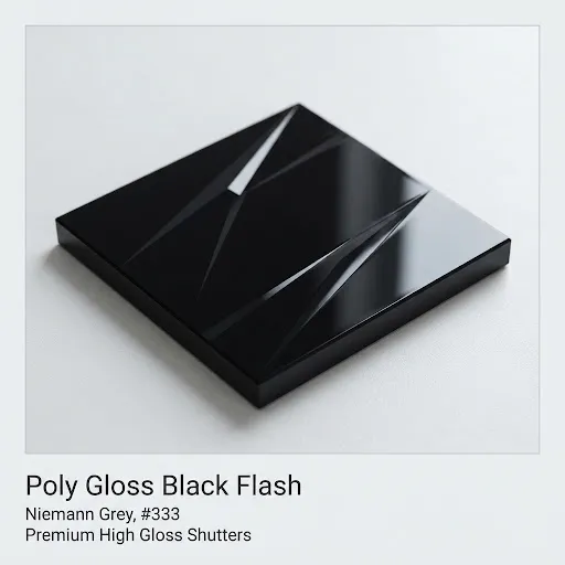 Poly Gloss Premium Black Flash finish, illustrative image