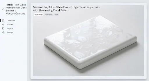 Poly Gloss Premium White Flower finish, illustrative image